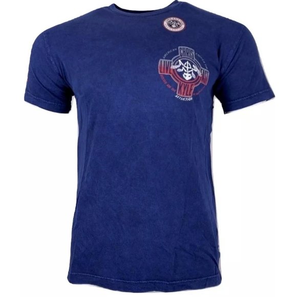 AFFLICTION Men's T-Shirt S/S CK CROSSED TEE Black - Picture 4 of 13